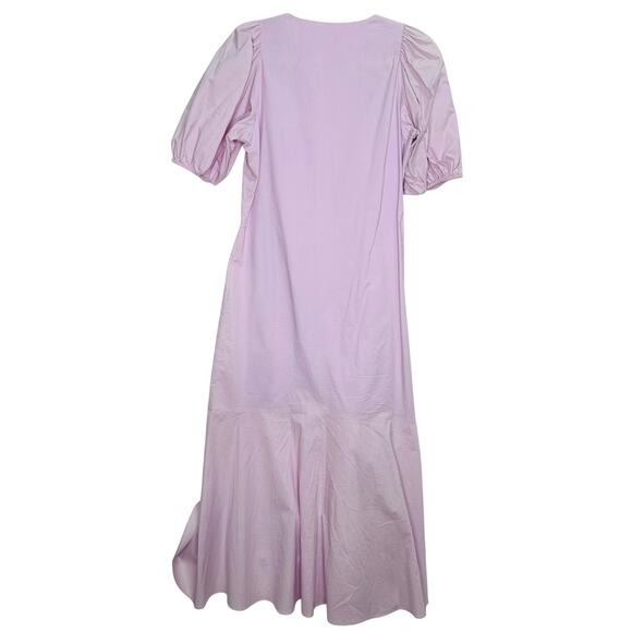Anna Cate Myers Puff Sleeve Cotton Midi Dress in Periwinkle Purple | Size XS - Picture 3 of 5